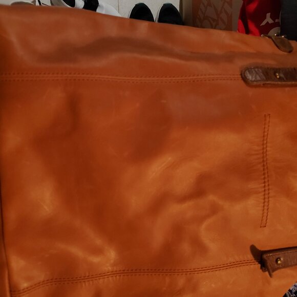 The Sak Leather Tote with Boho Fabric strap - Picture 5 of 12